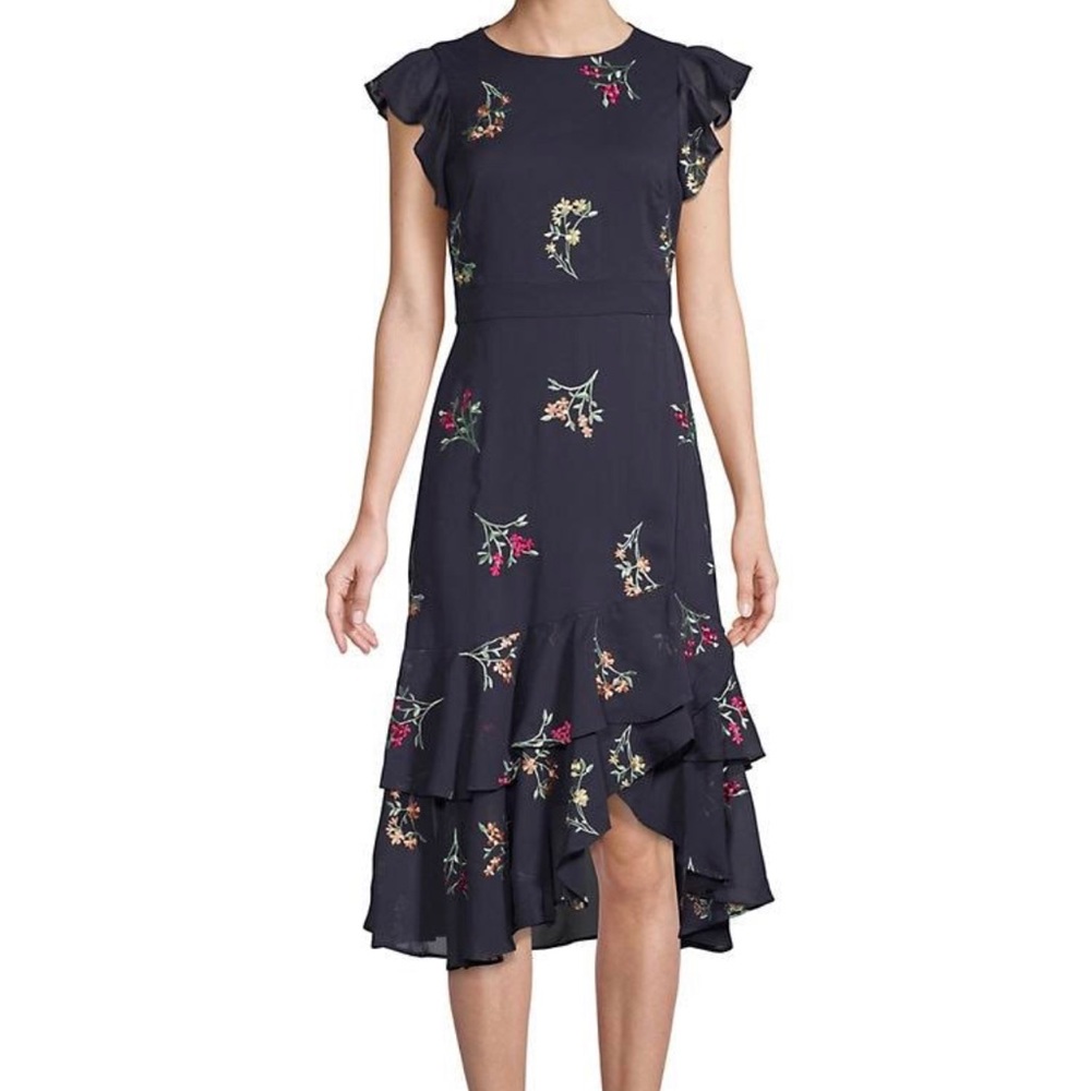 Maison Tara Midi Dress navy blue size